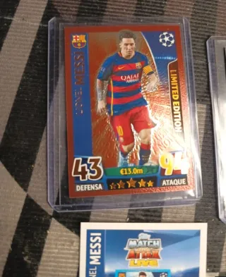2 Cromos Messi Plata y bronce  Match Attax Champio