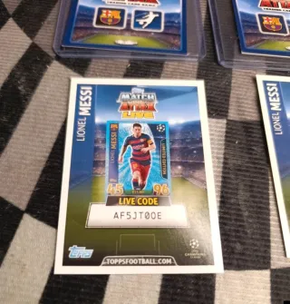 2 Cromos Messi Plata y bronce  Match Attax Champio