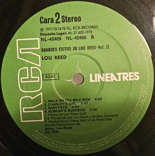 Lou Reed-Grandes Éxitos de Lou Reed Vol. II (1978)