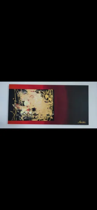 Cuadro abstracto moderno pintado a mano