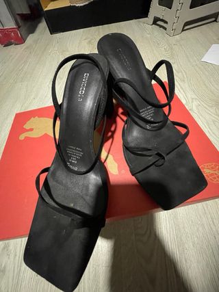 Sandalias H&M Tacón Negro Talla 39