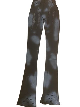 Stacked double pants wolf opps smocked gray