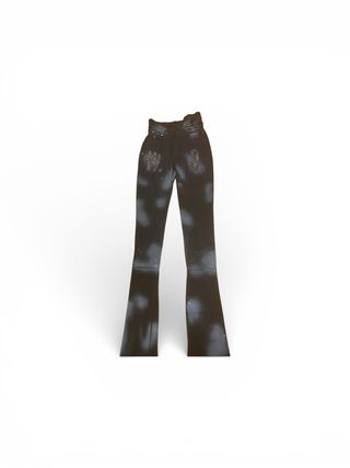 Stacked double pants wolf opps smocked gray