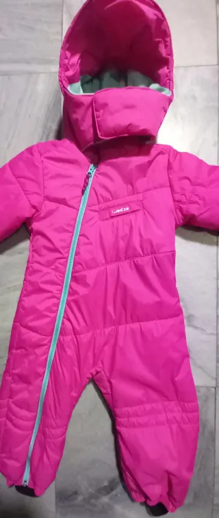 Mono de nieve infantil rosa