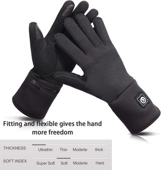Guantes Calefactables Moto Batería Negros TALLA L