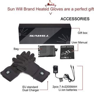 Guantes Calefactables Moto Batería Negros TALLA L