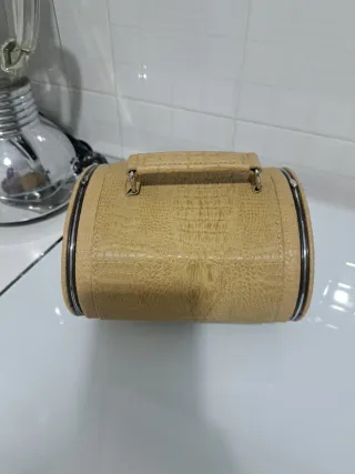 Bauletto porta trucchi/gioielli coccodrillo beige