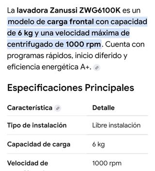 Lavadora Zanussi ZWG 6100k