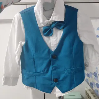 Traje de niño completo azul y blanco o gris y blan