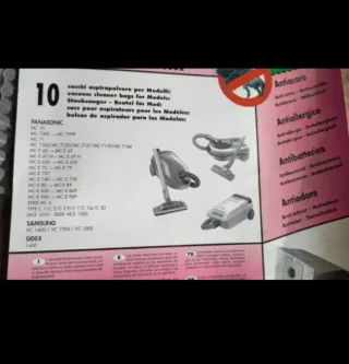 8 Bolsas Aspirador Panasonic/Samsung/Universal