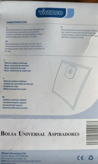 8 Bolsas Aspirador Panasonic/Samsung/Universal