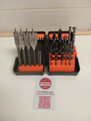 Juego de brocas para madera y metal con puntas