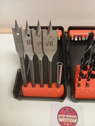 Juego de brocas para madera y metal con puntas