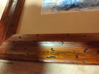 Cuadro abstracto azul y marrón