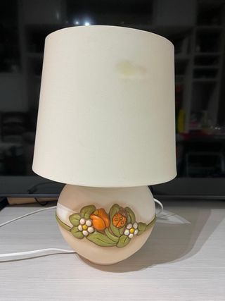 Lampada Thun decorata con fiori e coccinella