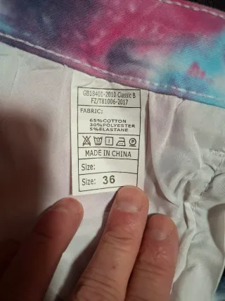 Jeans tie-dye blu/rosa