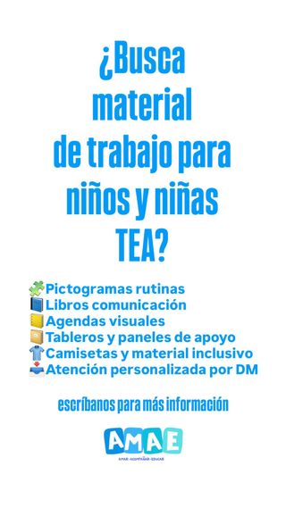 Material para niños y niñas con TEA