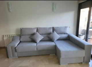 Sofás chaise longue 2 puff + 2 cojines