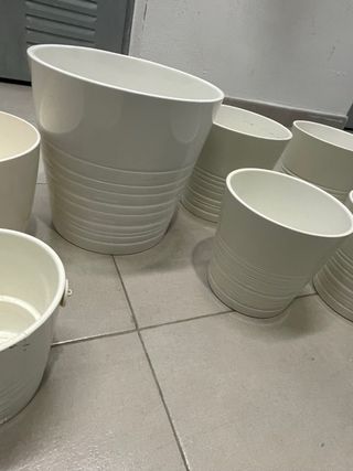 Set de 7 macetas blancas