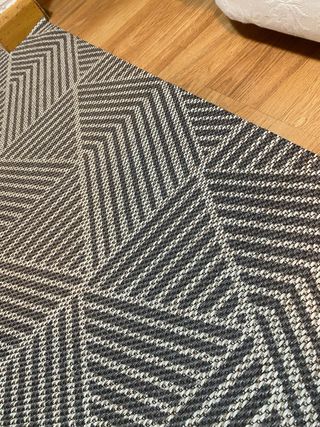 Alfombra Vinilo Tejido Geométrico Gris