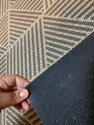 Alfombra Vinilo Tejido Geométrico Gris