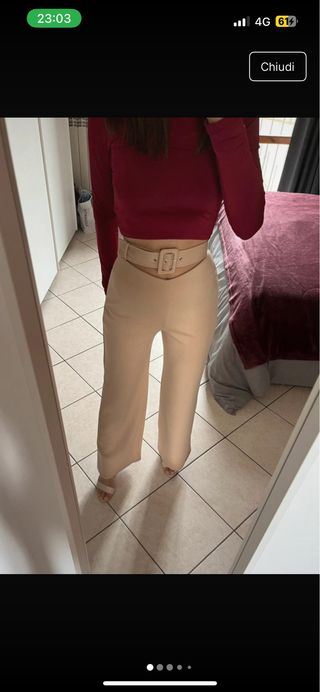 Pantaloni ASOS beige cut out