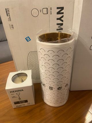 Dos Lámparas de techo Nymo blanca latón