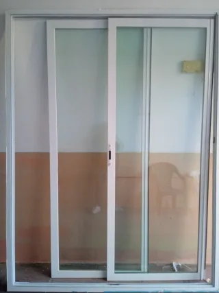 Puerta corredera aluminio blanco 175x228