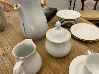 Juego de café porcelana y oro