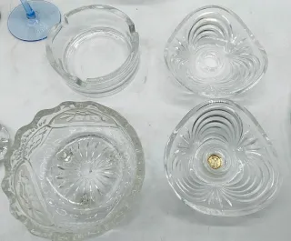 Lotto Oggetti Calici Posacenere Cristallo e Vetro