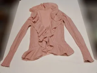 Giacca rosa con volant S