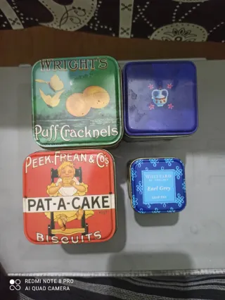 Lote 4 latas decorativas vintage