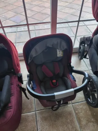 Carrito Bebé Jane Rojo con maxicosi y capazo