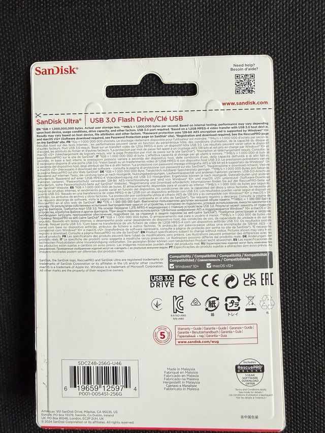 Memoria SanDisk Ultra Pendrive 256 GB