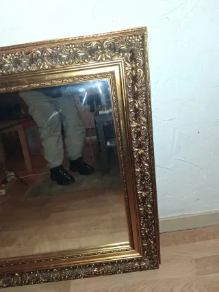 Espejo antiguo madera y cristal largo 1,39ancho80,