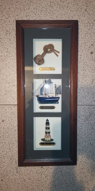 Cuadro Náutico: Nudo, Barco y Faro