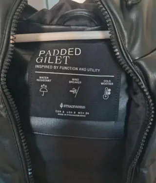 Chaleco acolchado polipiel negro