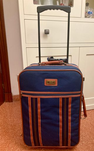 Maleta Vintage Welsen Azul y Marrón