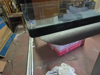 Mesa de cristal grande Cristal grueso de 2.5cm