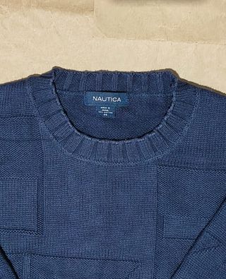 Jersey Náutica Azul Texturizado Geométrico