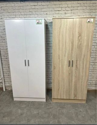 Armario 2 Puertas Blanco y Marrón
