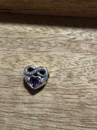 Charm Corazón Piedra Mes Febrero plata 925