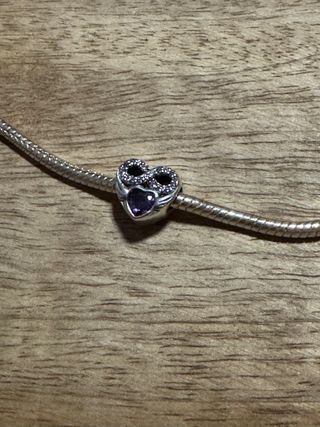 Charm Corazón Piedra Mes Febrero plata 925