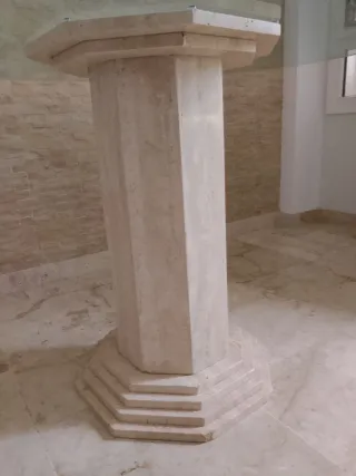 Mesa comedor cristal y mármol travertino