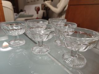 Copas Vintage Cristal Labrado Helado o Cóctel