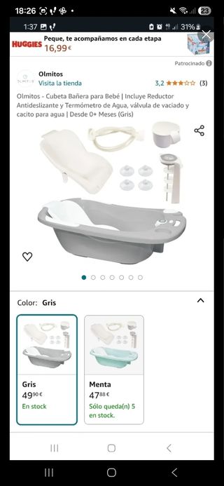 Lote cuna, maxicosi, bañera y accesori