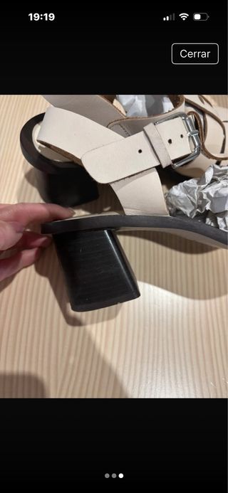 Sandalias Zara Piel Beige