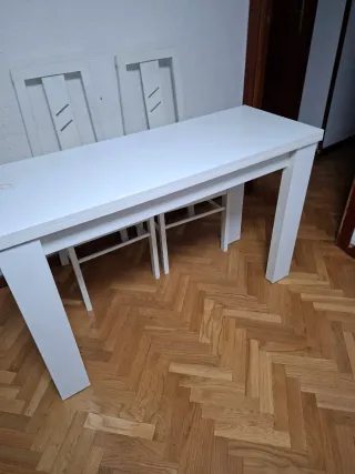 Mesa libro extensible blanca