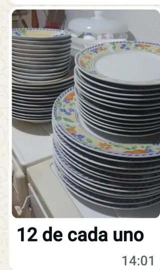 Vajilla 12 servicios multicolor