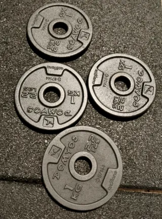 4 dischi pesi DOMYOS 1kg diametro 28mm